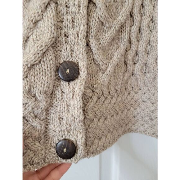 Aran Sweater Market Cable Knit Cardigan S - Picture 4 of 9